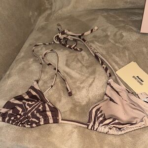 Skims x Roberto Cavalli Zebra Print Bikini - Brown and Cream